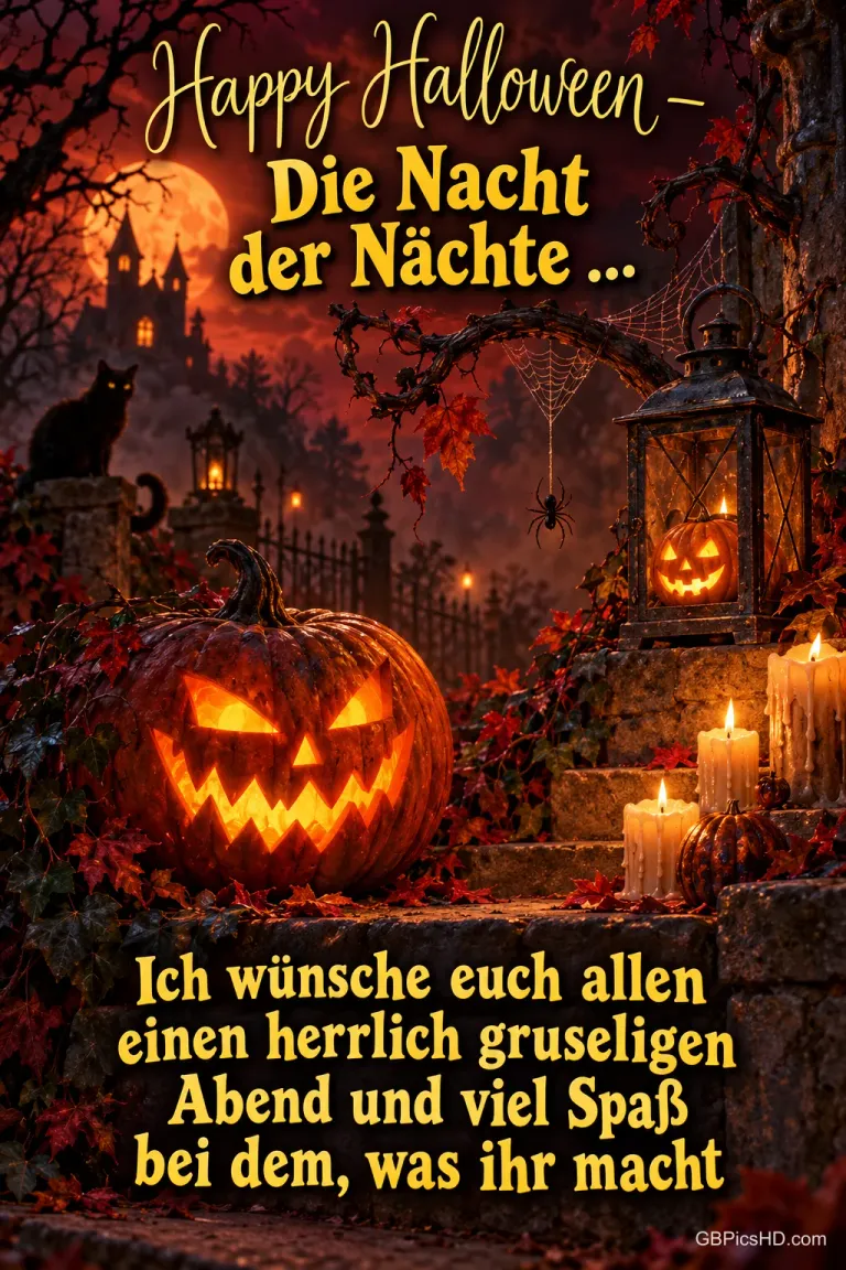 Kerzen rahmen "Happy Halloween – Die Nacht der Nächte … Ich wünsche euch allen einen herrlich gruseligen Abend und viel Spaß bei dem, was ihr macht".