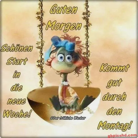 Eine niedliche, cartoonartige Figur auf einer schaukelnden Halbkugel, umgeben von Glückwünschen.