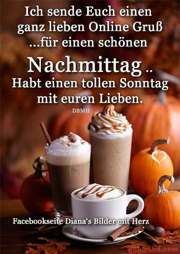 Drei Kaffeegetränke mit Sahne und Karamell, umgeben von Kürbissen, in warmem Herbstambiente.