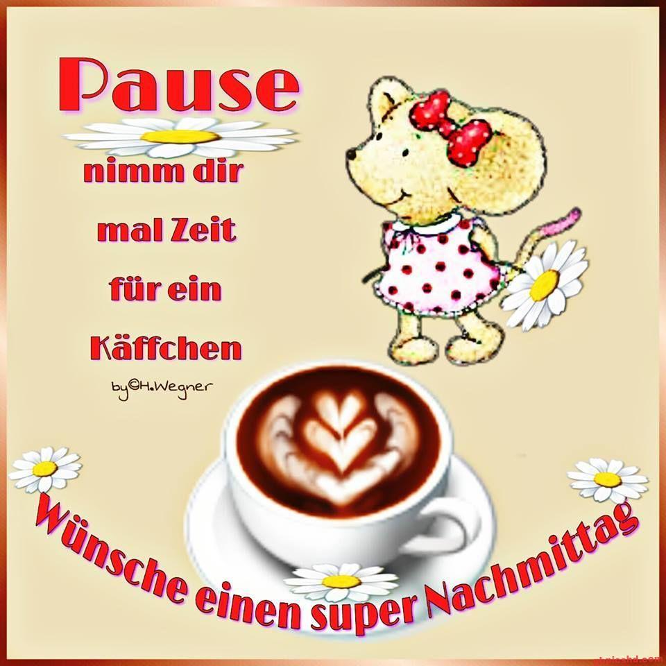 Niedliche Maus mit Kaffeetasse und Blume, freundliche Nachmittagspause-Grußkarte.