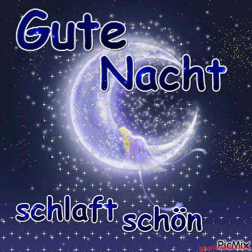 Person sitzt auf einem leuchtenden Mond mit funkelnden Sternen in einer Nachtszene.