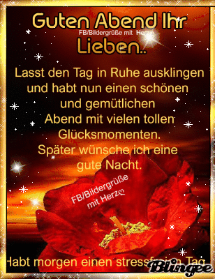 Rote Rose bei Sonnenuntergang mit Sternen, Wunsch für einen gemütlichen Abend und eine gute Nacht.