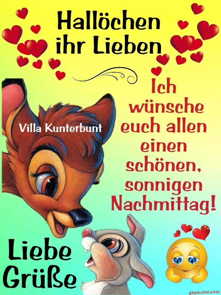 Bambi und Klopfer mit herzlichen Wünschen für einen schönen, sonnigen Nachmittag.