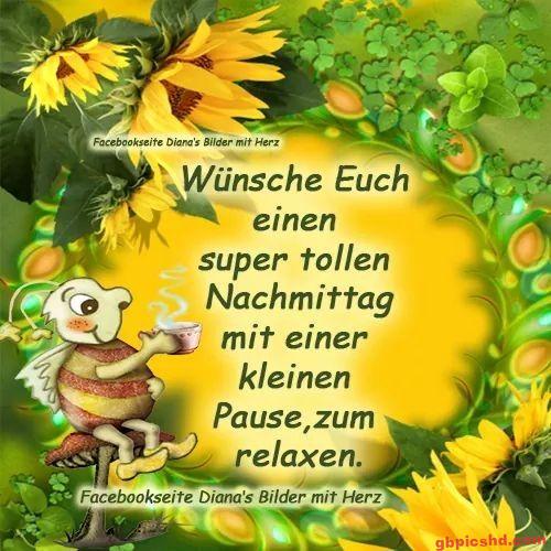 Illustration einer freundlichen Biene in einer blumigen, sonnigen Umgebung zum Nachmittag.