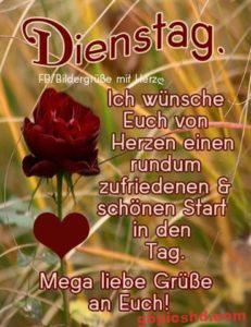Dienstag Bilder mit herzlichen Grüßen und guter Laune