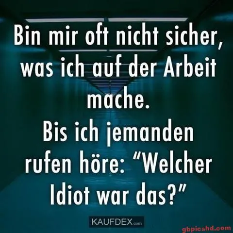 Text auf einem schwarzen Hintergrund: Zweifel an der eigenen Arbeit und eine Frage nach einem Idioten.