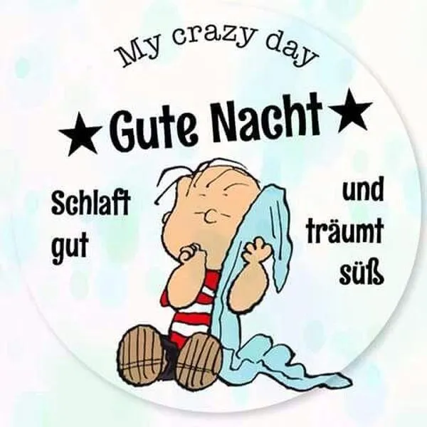 Ein kleiner Junge mit einem Kissen und Decke wünscht Gute Nacht.