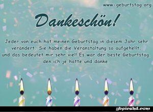 Danksagung zum Geburtstag: Schöne Bilder und Texte
