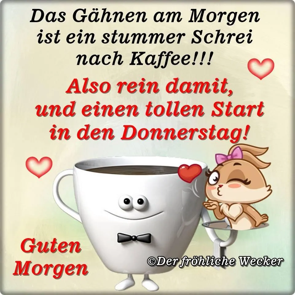 Eine Kaffeetasse mit einem lächelnden Gesicht und einem Hasen, gute Morgenbotschaft.