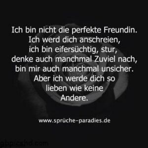 ich bin nicht die perfekte freundin ich werde dich anschreien ich bin eifersu