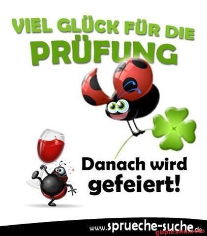 viel glück prüfung bilder