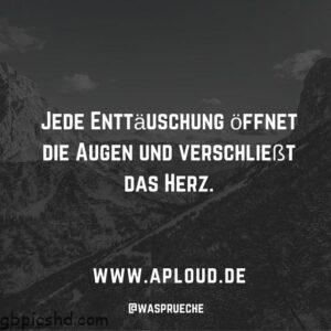 jede enttäuschung öffnet die augen und verschließt